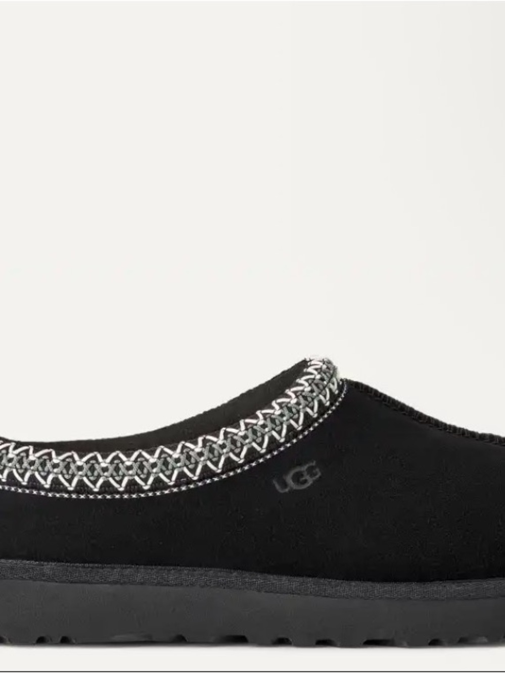 UGG Black Slip-On Suede Mule with Contrast Stitching